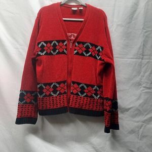 Carolina Colours Plus Zip Front Grandma cardigan Georgia Bulldogs Colors 18/20